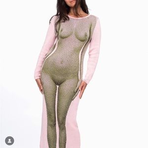 Trompe L´Oeil Jacquard Dress with Sleeves